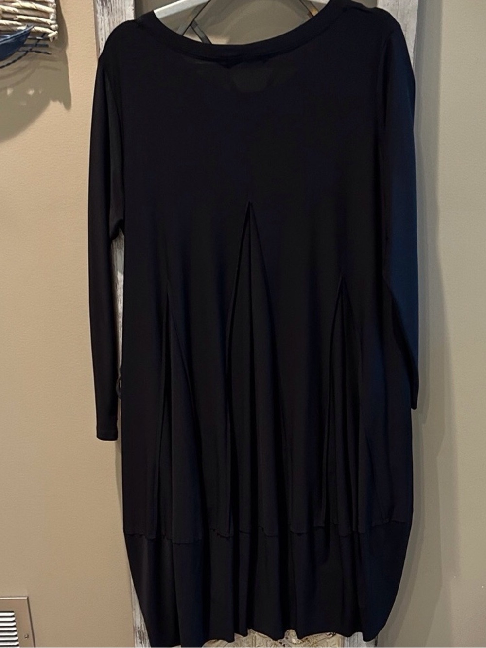 Women’s Black Long Sleeve A-Line Dress - Picture 2 of 2